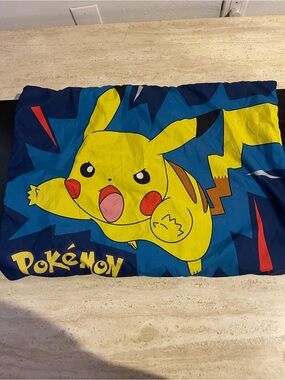 Pokemon Yellow Pikachu Graphic Pillowcase with Blue Background